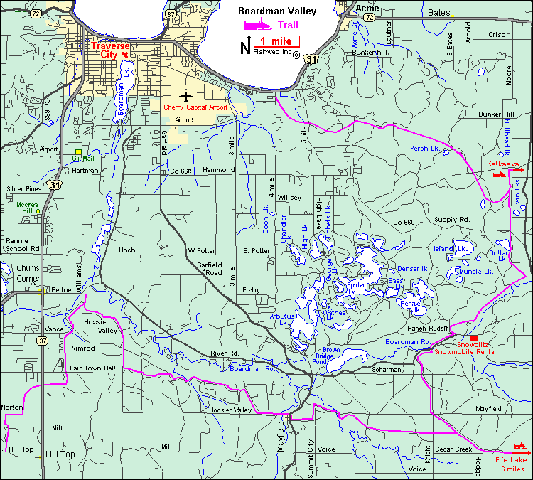 Michigan Snowmobiling Traverse City Snowmobile Trail Map Michigan Sledhead 